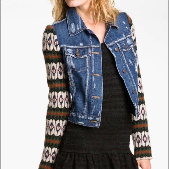 Free People Destroyed Denim Jean Jacket Women’s Small - Picture 1 of 8
